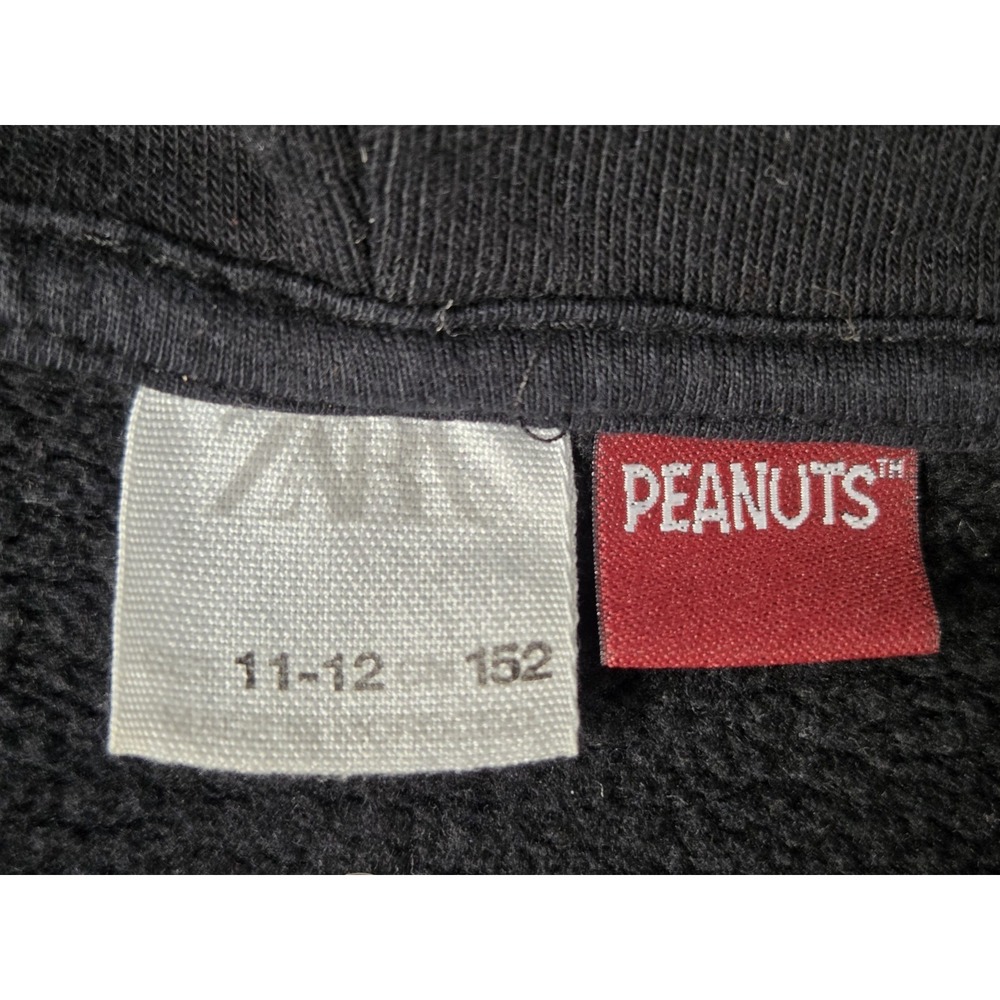 Zara Peanuts Snoopy Puppy Love Always Hoodie Black Sweater Unisex Kids 11-12 EUC - Picture 5 of 8